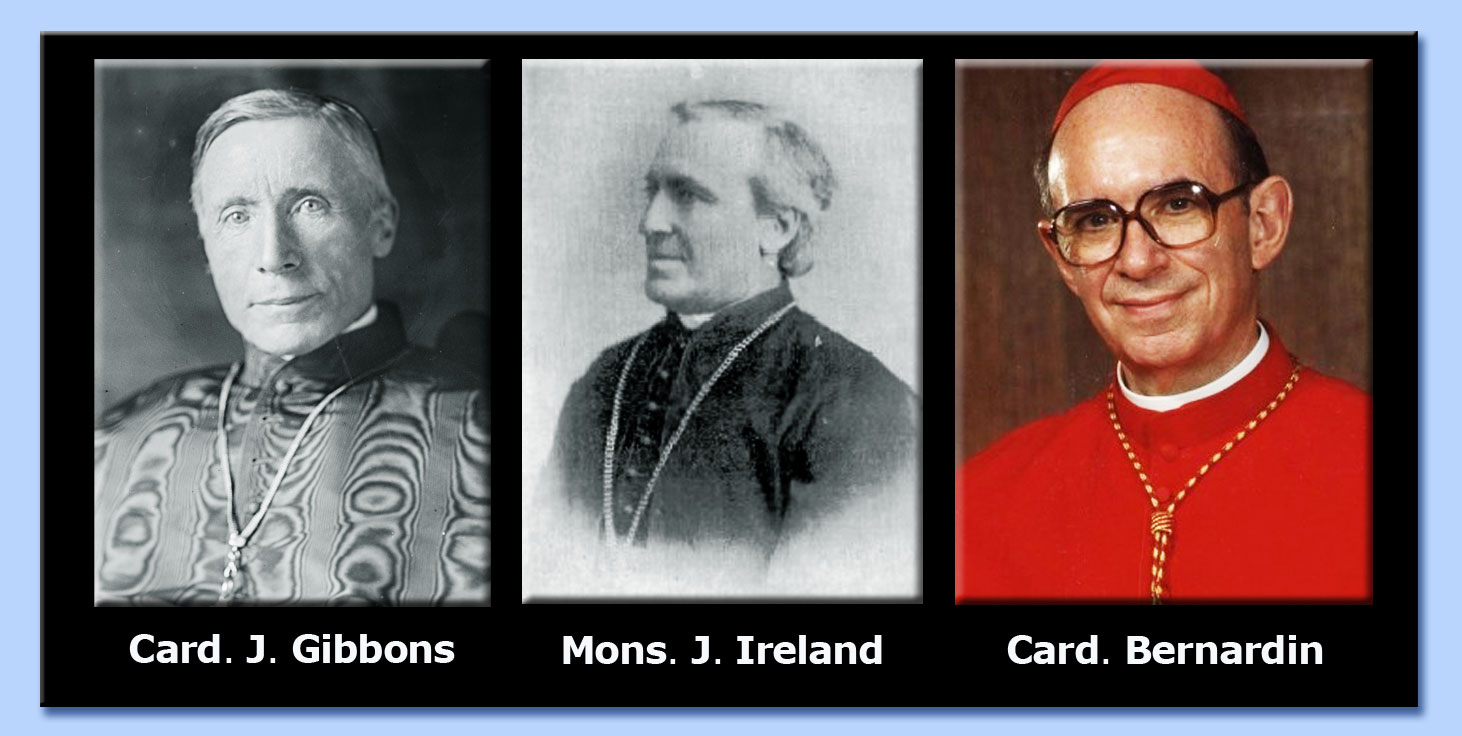 cardinale james gibbons - mons. john ireland - cardinale joseph louis bernardin