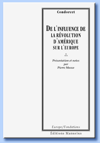 condorcet - de l'influence de la rvolution d'amrique sur l'europe