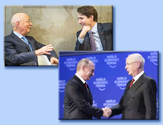 klaus schwab - justin trudeau - vladimir putin