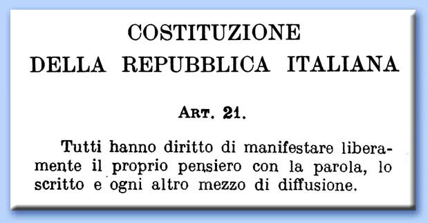 libert di espressione - costituzione della repubblica italiana