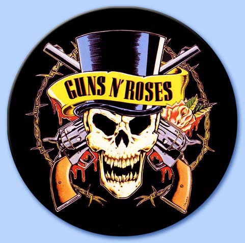 guns n' roses - teschio con cilindro e denti da vampiro