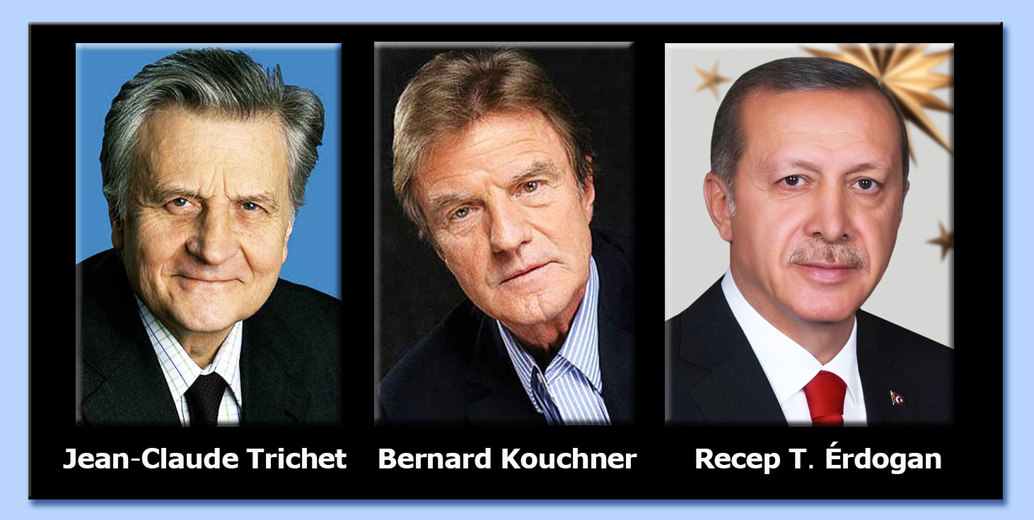 jean-claude trichet - bernard kouchner - erdogan