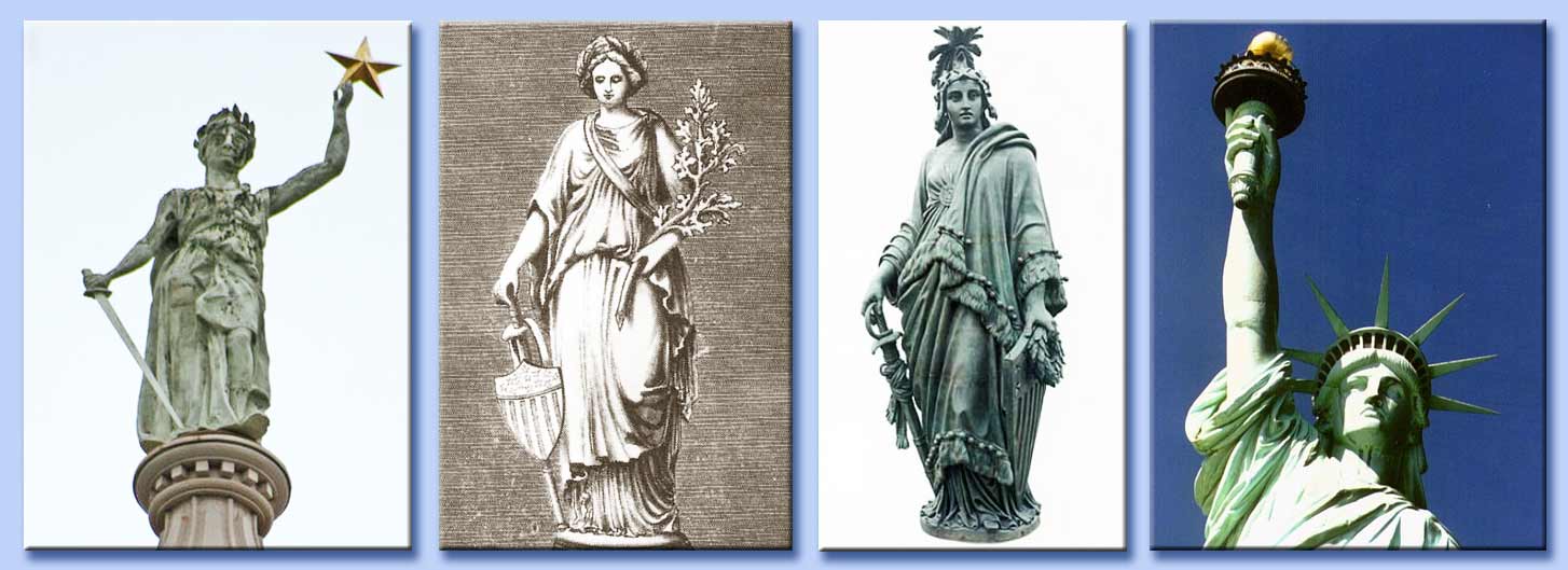 statue o stampe dedicate al culto della libertà