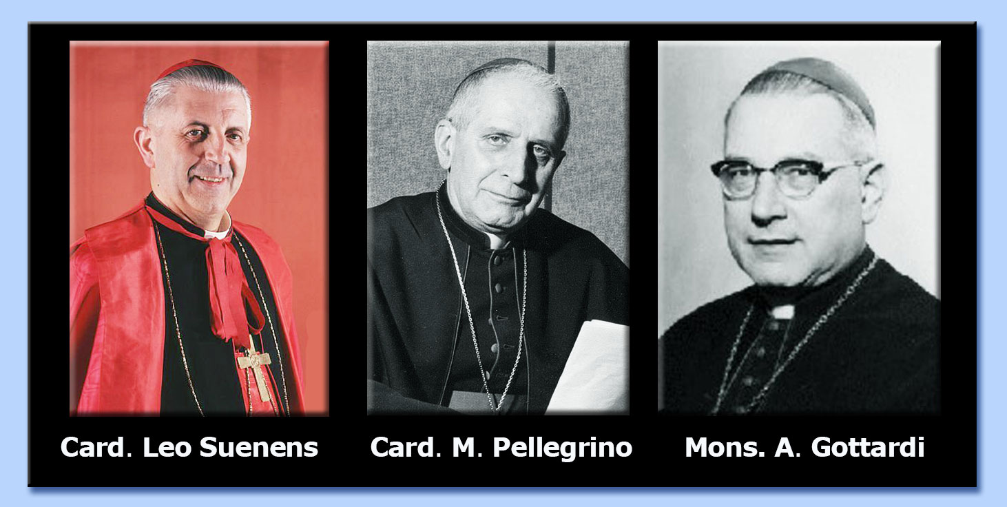 cardinale leo iozef suenens - cardinale michele pellegrino - mons. alessandro maria gottardi