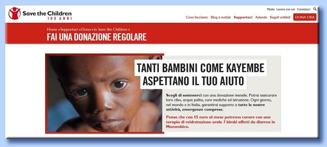 save the children - donazione 