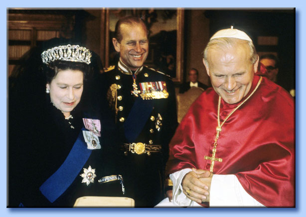 giovanni paolo II - regina elisabetta - principe filippo