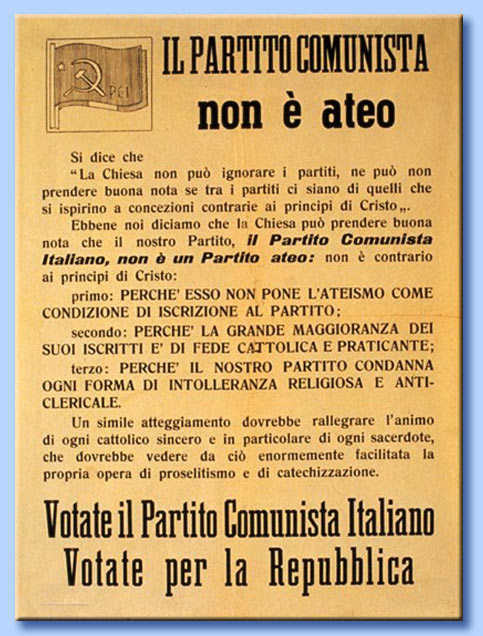 il partito comunista non  ateo