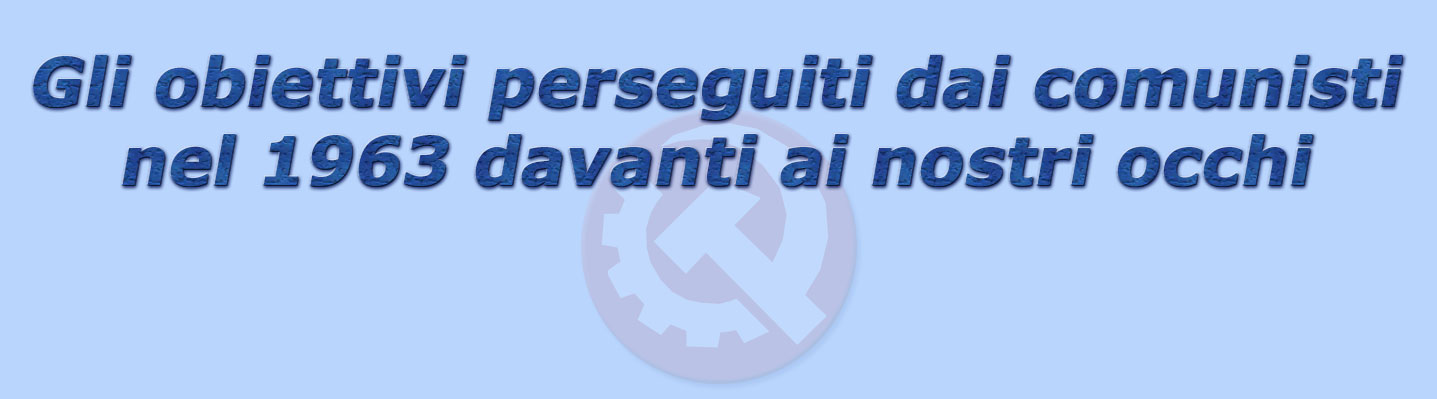 titolo Gli obiettivi perseguiti dai comunisti nel 1963 davanti ai nostri occhi