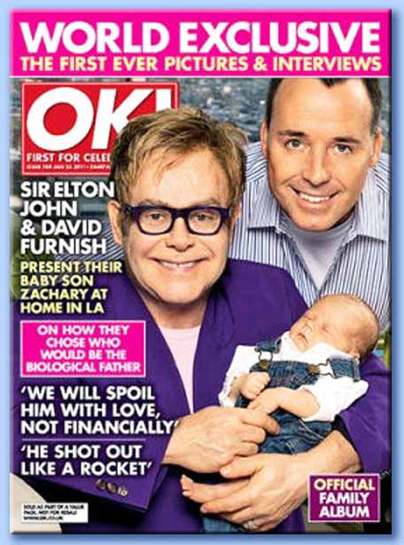 elton john con il figlio adottivo