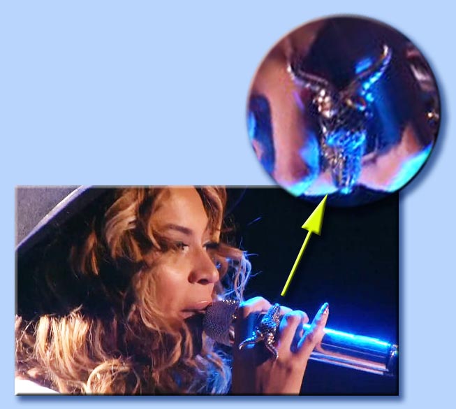beyoncé anello baphomet