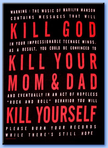 kill god, kill mom dad, kill yourself - marilyn manson