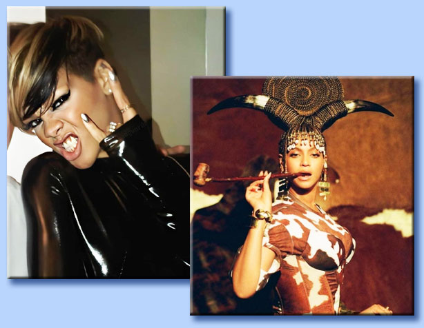 rihanna - beyonc� - corna sataniche