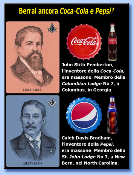 coca-cola - pepsi inventate da massoni