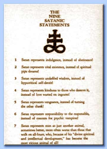 nove comandamenti satanici - satanic bible