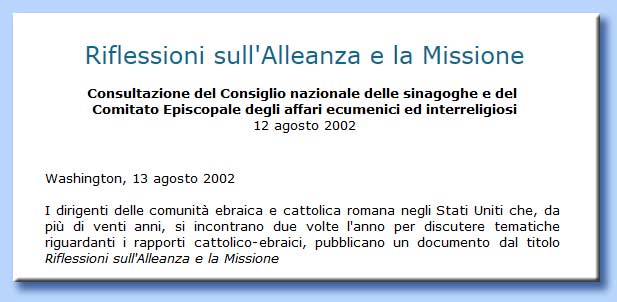 riflessioni sull'alleanza e la missione