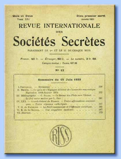 revue internationale des sociétés secretes
