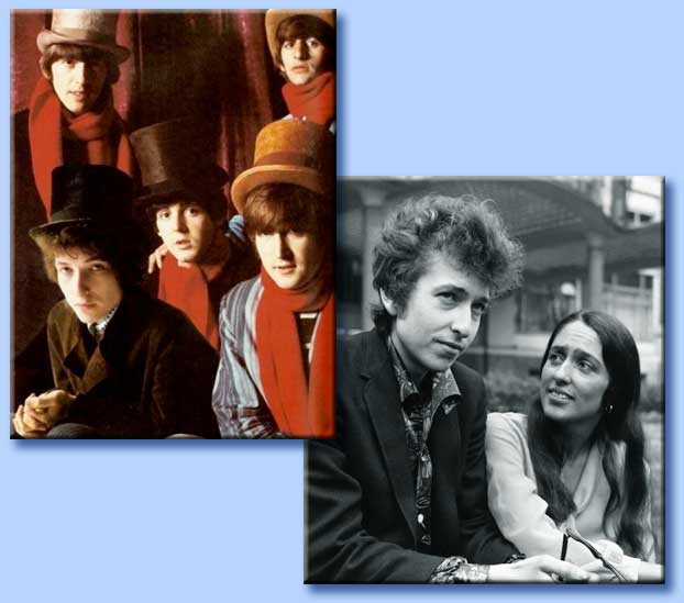 bob dylan - the beatles - joan baez