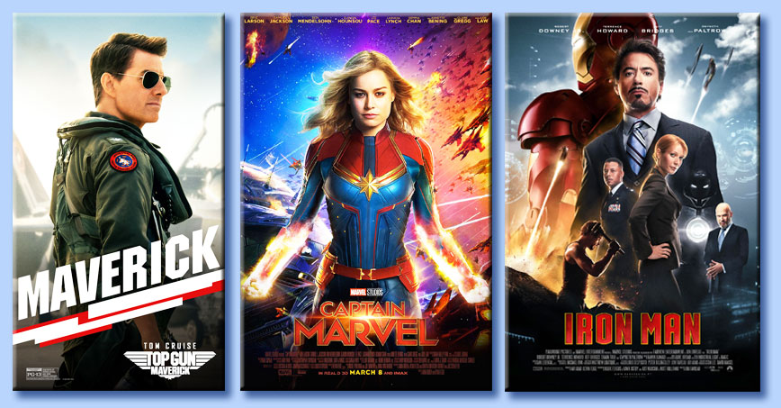 top gun: maverick - captain marvel - iron man - cia
